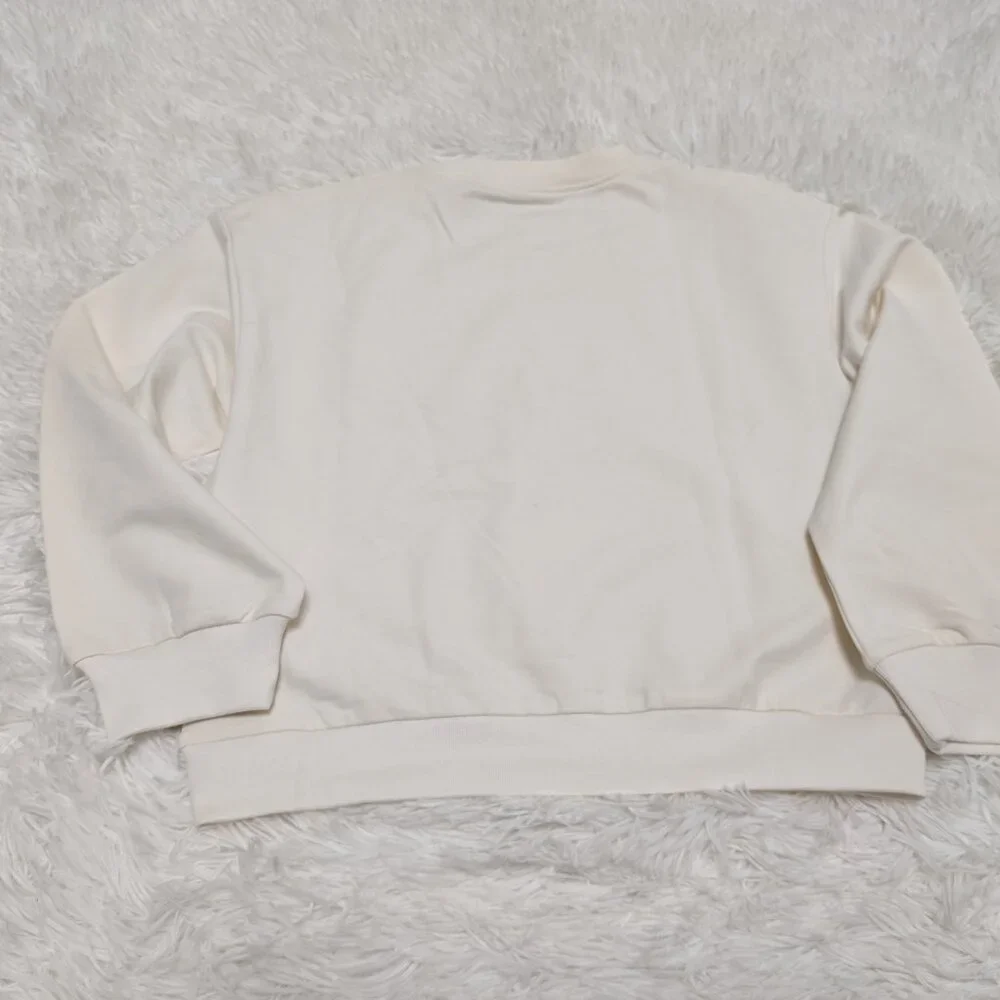 Solid White Girls Sweatshirt Casual Crew Neck Loopknit Long sleeve Size:5T NWOT - Picture 6 of 6